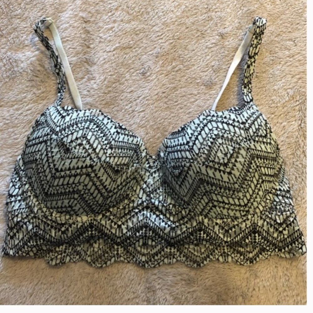 Victoria’s Secret PINK Blue / Black Lace Date Bra